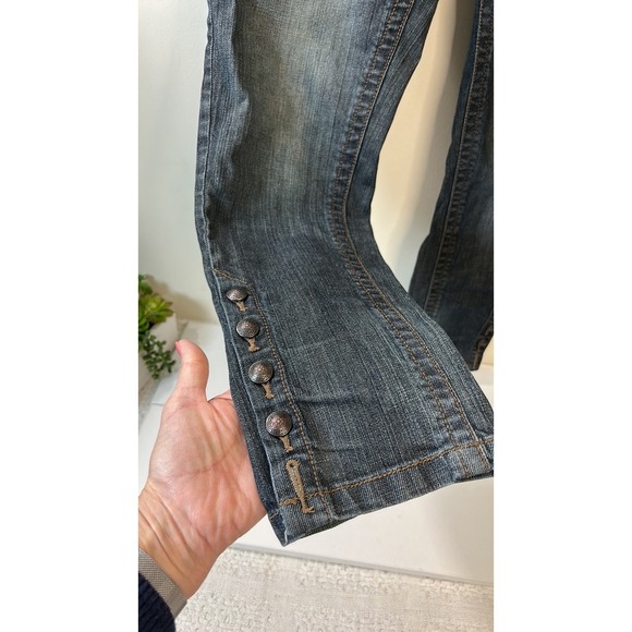 DKNY Denim Jeans with Button Detail Dark Wash Casual Pants women's‎ size 12 - Picture 3 of 9